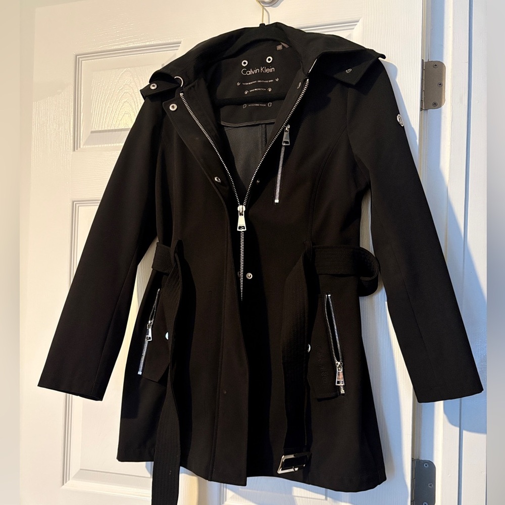 Calvin Klein Black Trench Coat for Women